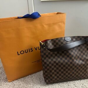 Louis Vuitton Dark Brown Checkered Hobo Bag